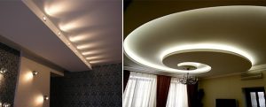 Способы осветить натяжной потолок в спальне