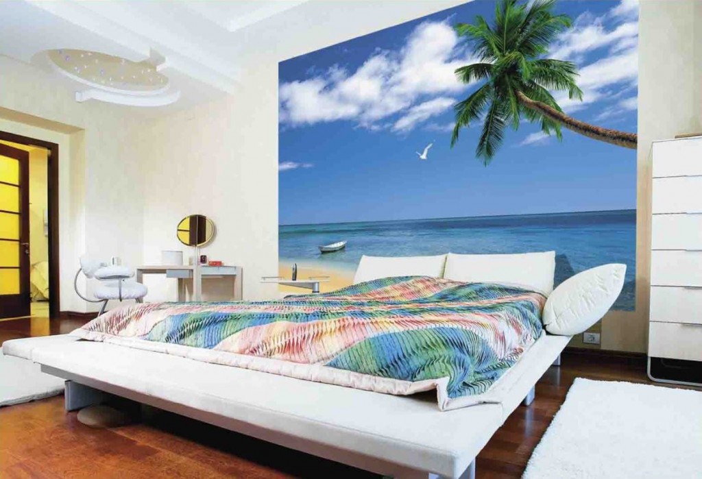 Морской пейзаж в дизайне спальни