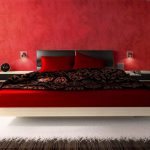 Идея дизайна красной спальни