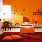 Идея для создания спальни в оранжевом тоне