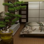 Идея оформления просторной спальни в японском стиле