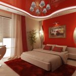 Красивая красная спальня