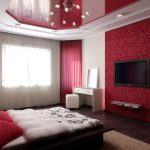 Красные тона для офоромления спальни