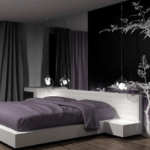 Модная черная спальня