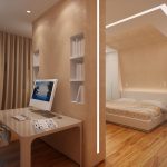 Обустройство просторной спальни с перегородкой