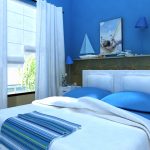 Синяя спальня придает уют
