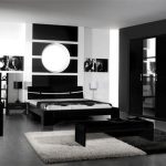 Современный интерьер черной спальни