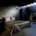 Спальня в черном тоне для стиля лофт