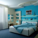 Светлые оттенки синего для оформления спальни
