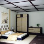 Уютная спальня, созданная в красивом японском стиле