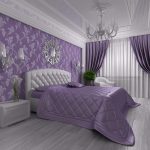 Интерьер спальни фиолетового цвета