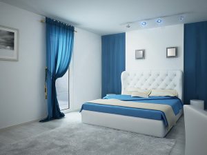 Ремонт спальни 12 квМ фото синего цвета