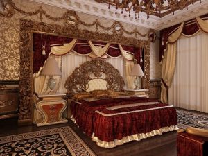 Бархат для создания спальни в стиле ампир