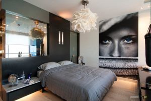 Бумажная люстра в обустройстве спальни