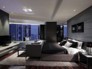 Черная палитра для дизайна спальни