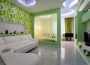 Декоративная гипсокартонная перегородка в спальне