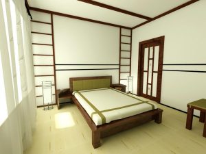 Дизайн интерьера спальни на основе японского стиля