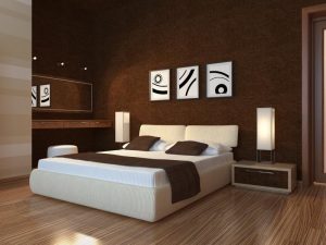 Дизайн интерьера спальни в коричневых тонах