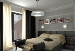 Дизайн красивой спальни в серых оттенках