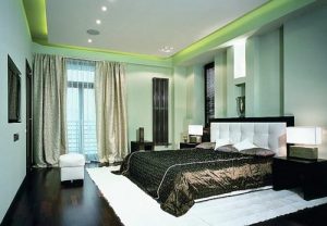 Дизайн спальни в зеленых тонах