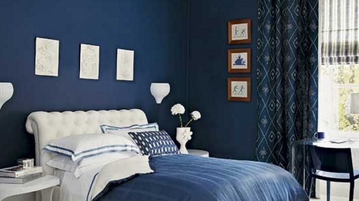 Фото синей спальни