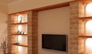 Гипсокартон для изготовления короба под телевизор в спальню