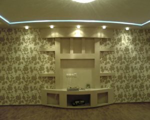 Гипсокартонный короб под телевизор