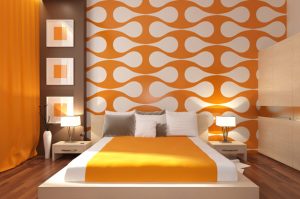 Как использовать оранжевый цвет в спальне