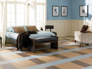 Комбинированный полы, созданные в спальне