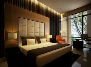 Коричневый цвет даелат спальню более стильной