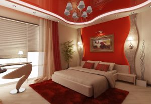 Красивая красная спальня
