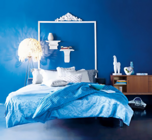 Красивая синяя спальня для девушки