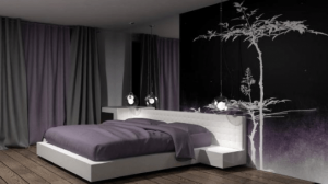 Модная черная спальня