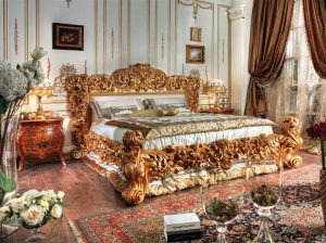 Оформление красивого стиля ампир в спальне
