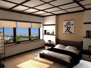 Оформление спальни в современном японском стиле