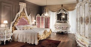 Оформленная спальня в стиле барокко