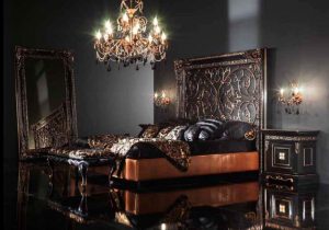 Оригинальная черная большая спальня