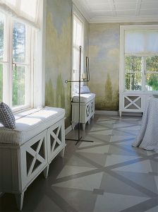 Основы покраски пола на основе дерева в спальне