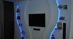 Подсветка для короба под телевизор из гипсокартона