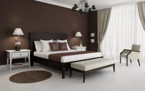 Сдержанный коричневый цвет для спальни