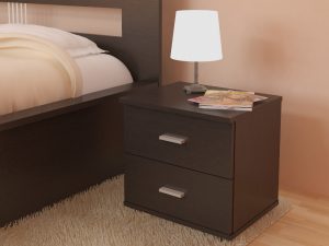 Современная тумбочка в спальню с ящиками