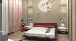 Спальня, обустроенная в японском стиле