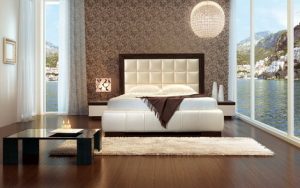 Спальня с полами из ламината