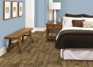 Спальня с полом, созданным с помощью линолеума