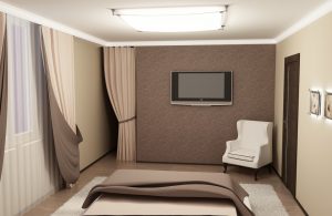Спальня созданная в коричневом цвете