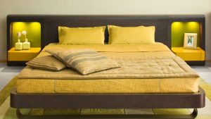 Спальня, созданная в желтых тонах
