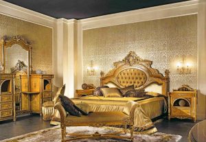 Стиль ампир в просторной спальне