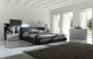 Светлая спальня, выполненная в чертах стиля модерн