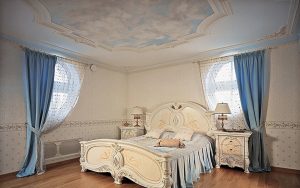 Утонченный и красивый стиль барокко в интерьере спальни