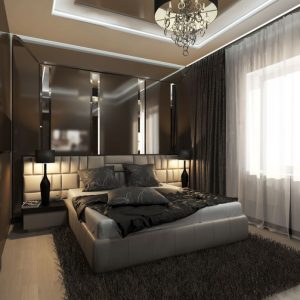 Уютная коричневая спальня